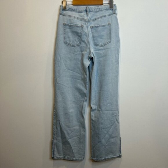 H&M Girl’s WIDE HIGH JEANS Light Denim Blue - Picture 7 of 10